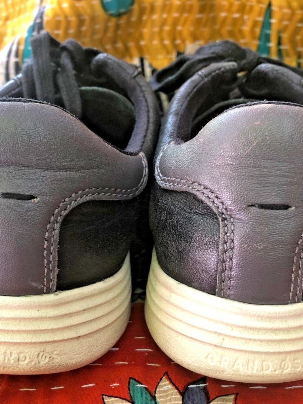 Cole Haan GrandPro Meridian Black Leather Sneakers Men 7.5 Women 8.5 Lace Up - Picture 16 of 16